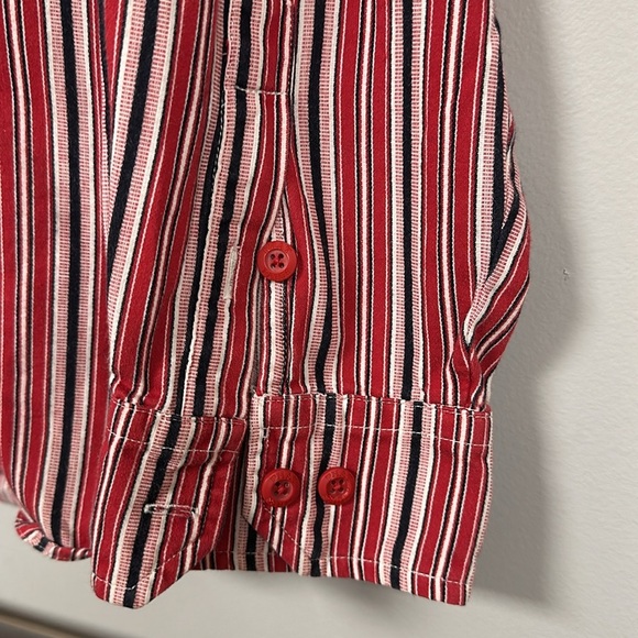 PHAT FARM VINTAGE 90s Y2K RED WHITE STRIPE LONG SLEEVE BUTTON DOWN SHIRT. 3XL - Picture 7 of 9